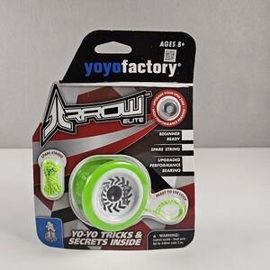 YoYoFactory Arrow Elite Green Yo-Yo Beginner Performance Bearing Spare String